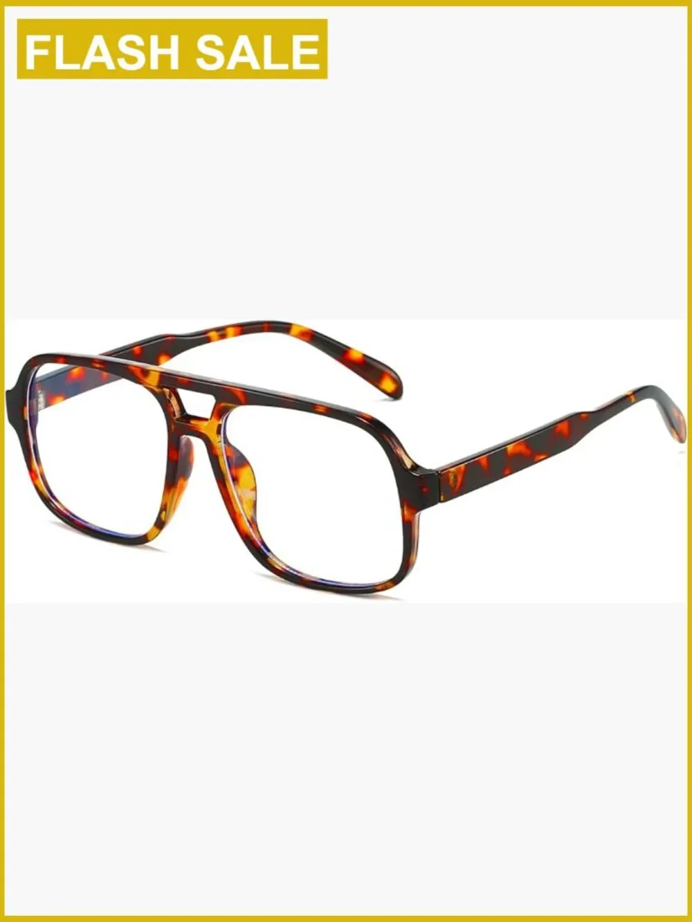 Oversized Square Aviator Blue Light Blocking Glasses - Retro